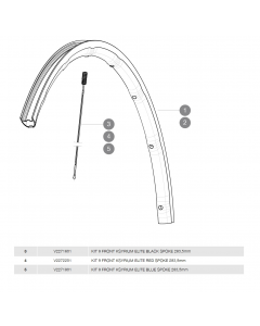 ΑΚΤΙΝΕΣ MAVIC KSYRIUM ELITE 016 283.5mm ΜΑΥΡΕΣ ΕΜΠΡΟΣ