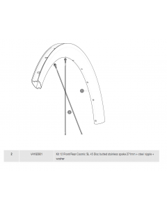 ΑΚΤΙΝΕΣ MAVIC COSMIC SL 45 DISC BUTTED STAINLESS 271mm ΕΜΠΡΟΣ/ΠΙΣΩ